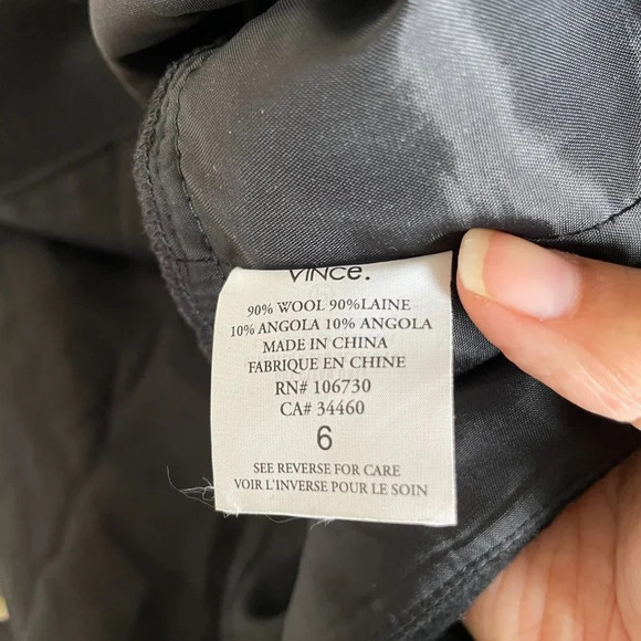 Vince wool angora  color block circle skirt size 6 gray black - Picture 6 of 8